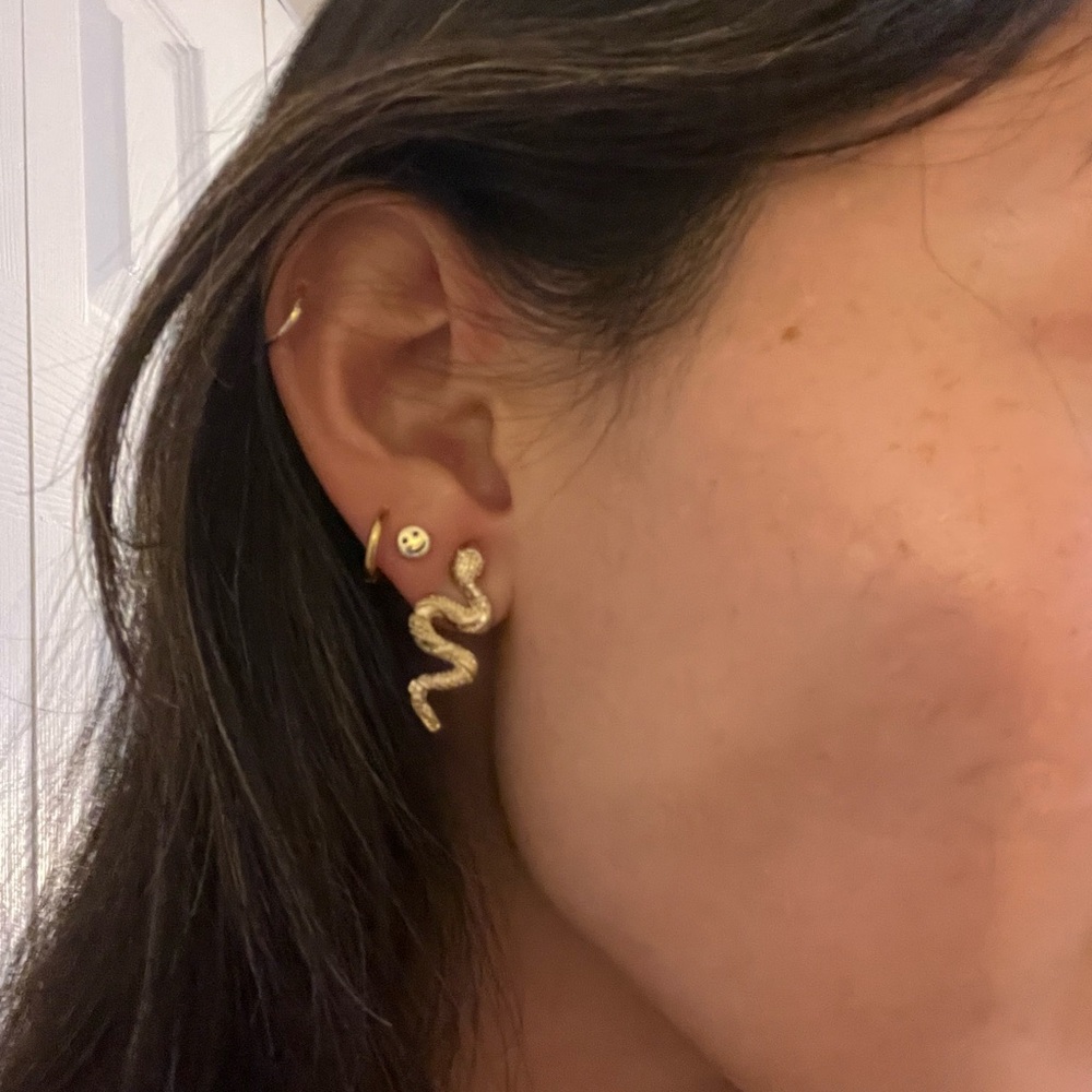 Gold Snake Earrings